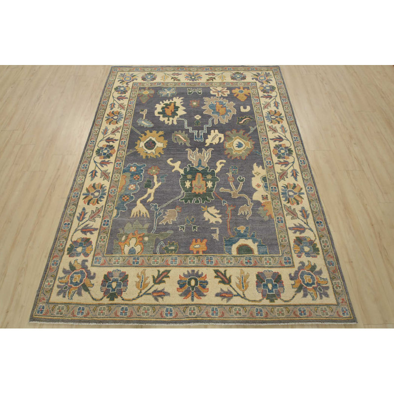 Tapis mauve en laine nouvel âge 5 pi 9 po x 7 pi 10 po Myesia
