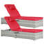 Extérieur de 2 avec chaises de piscine de patio, réglable, coussin pour le jardin 2 chaises longues près de la piscine