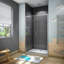 Arikan 185mm H Single Added Framed Shower Door with Clear Glass-914639456