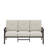 70 Inches All-Weather Metal 3-Seat Patio Sofa With Beige Cushions With Khaki Frame-810778219