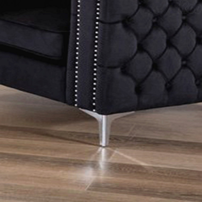 Canapé 86 po en velours noir