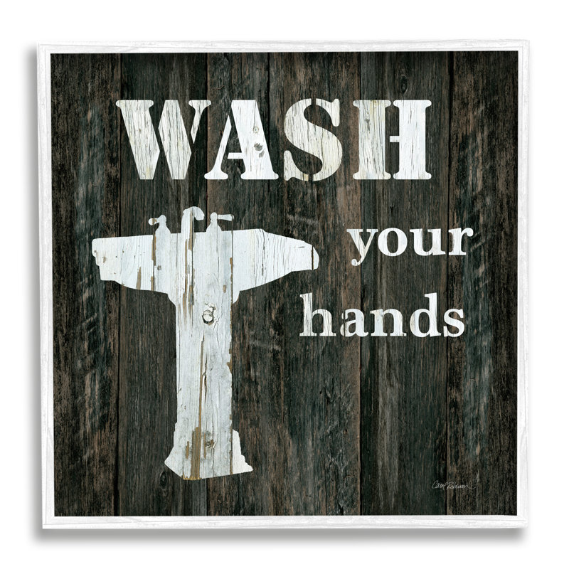 Lavabo pour salle de bain «Wash Your Hands» par Carol Robinson, H 12 po x l 12 po x P 1,5 po