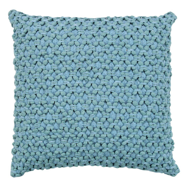 Housse de coussin diamant tressé carré, Bleu
