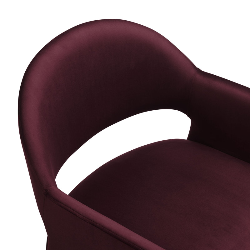 Fauteuil de salle à manger en velours Talia Performance, Mûre blanche