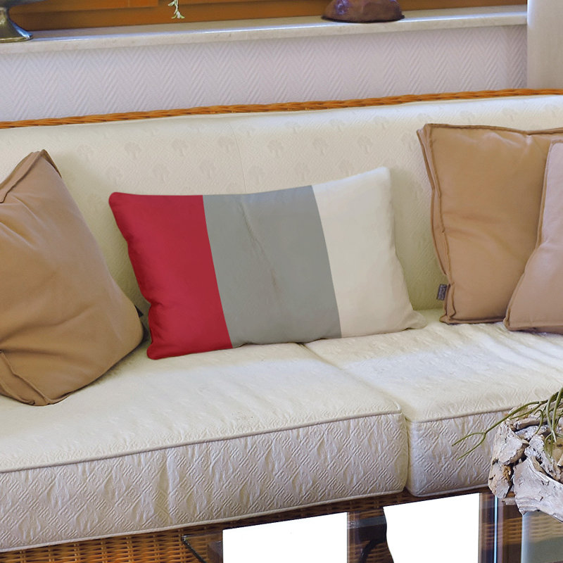 Housse de coussin lombaire Atlanta, Bordeaux / Gris, Atlanta