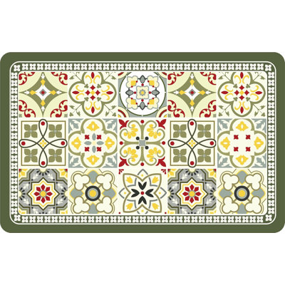 Tapis de séchage Boho pour comptoir de cuisine - Tapis de cuisine en similicuir super absorbant, protecteur de comptoir à séchage rapide et antidérapant, décor bohémien esthétique pour café (18 po x 30 po, GN)