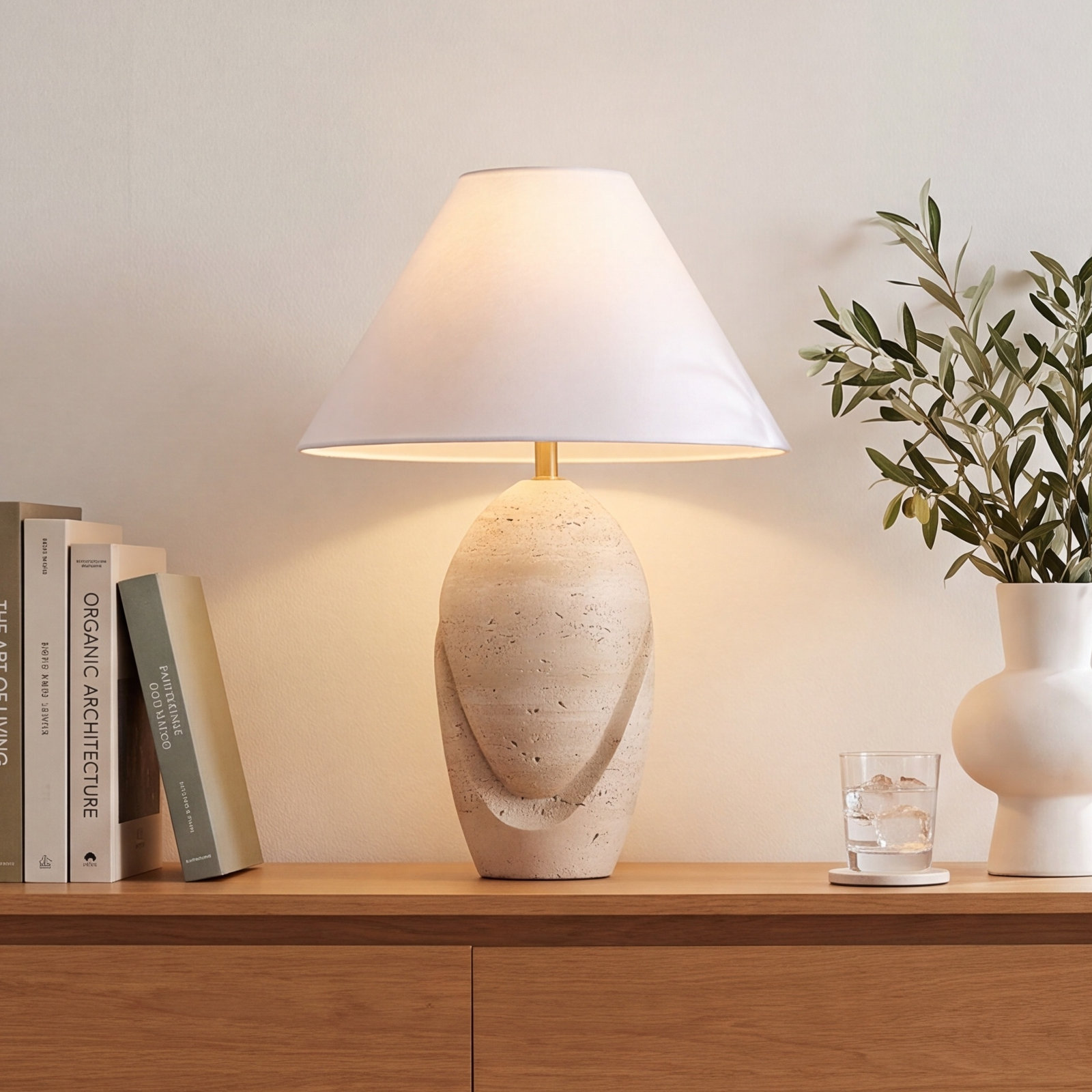Travertine Table Lamp