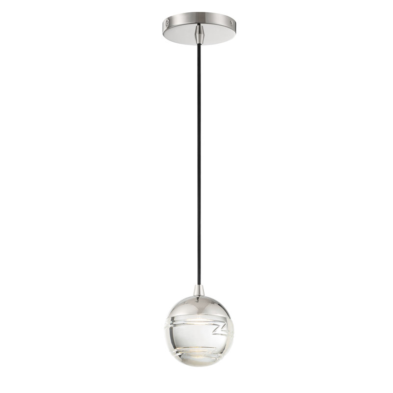 Krisanne 1 - Light Polished Nickel LED Drum Pendant