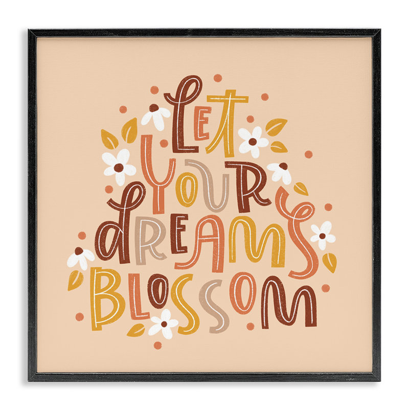 «Earthy Let Your Dreams Blossom», estampe numérique, conception de Sarah Hickman, Giclée encadrée noir minuit
