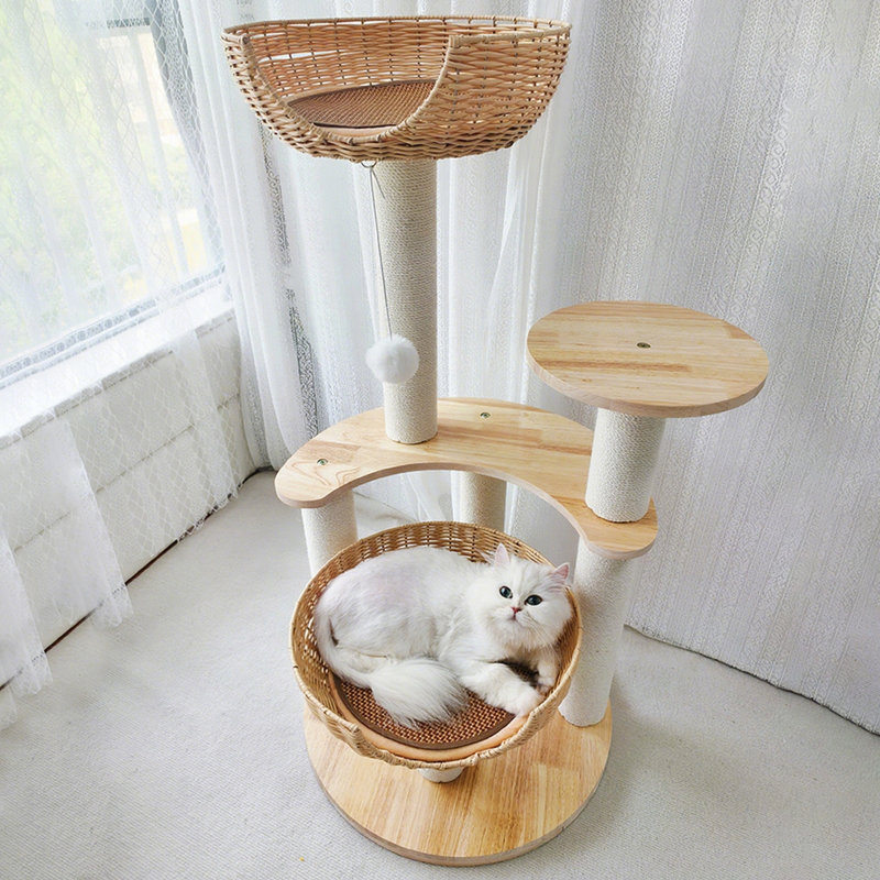 4 Tiers Cat Tree with Condons,Perch,Scratching Posts