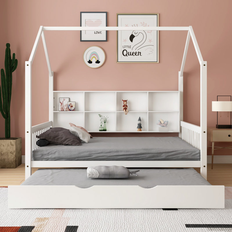 Lit de jour avec couchette Visalia, Double, Blanc