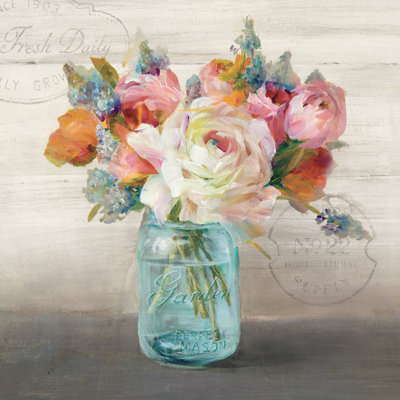 «French Cottage Bouquet II», reproduction d'art sur toile tendue