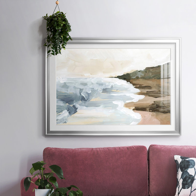 Cove Break II, reproduction d'art encadrée, Argent, H 19 po x l 27 po x P 1,5 po