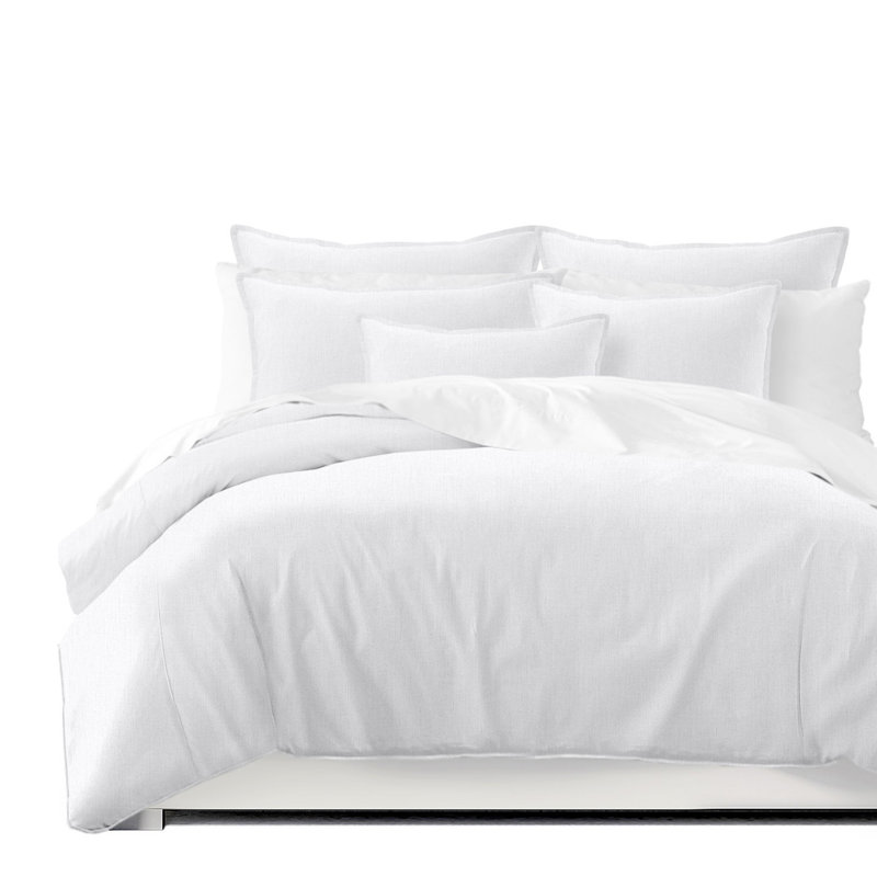 Ensemble de couvre-lit / microfibre Phoenix, Couvre-lit double + 2 taies décoratives standard, Blanc