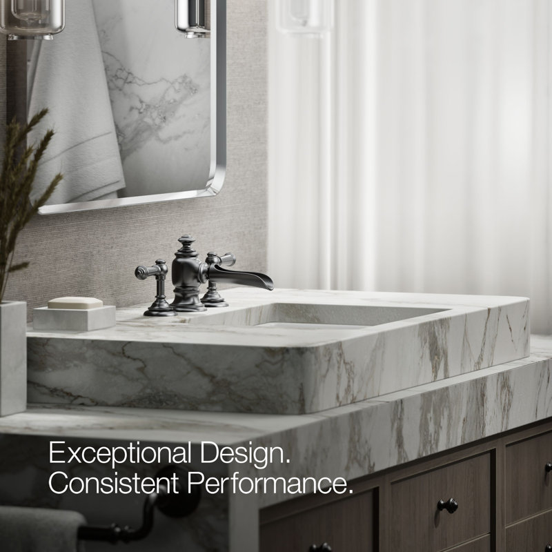 Artifacts® Flume Widespread Bathroom Faucet, Matte Black