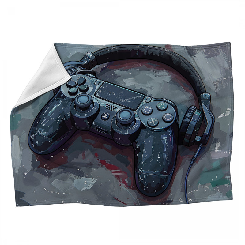 Gaming Controller Technology Machine Printed Throw Blanket, 60" x 80"