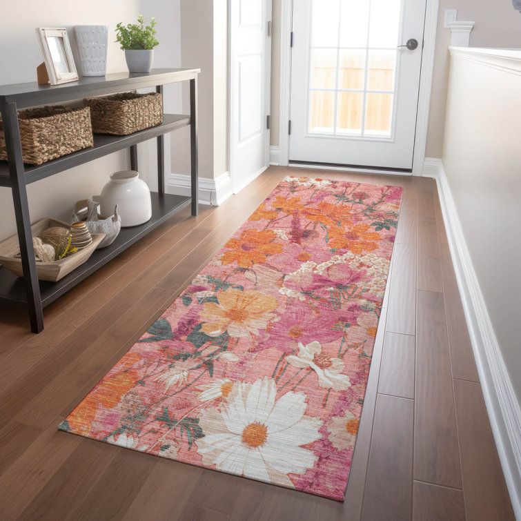 Machine Washable Indoor/Outdoor Claudian ACN1507 Blush Rug