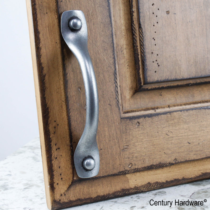 Matte Iron Rustic Industrial Arch Pull with Mounting Hardware