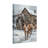 Animals Reindeer Pulling Sleigh Near Snowy Mill
