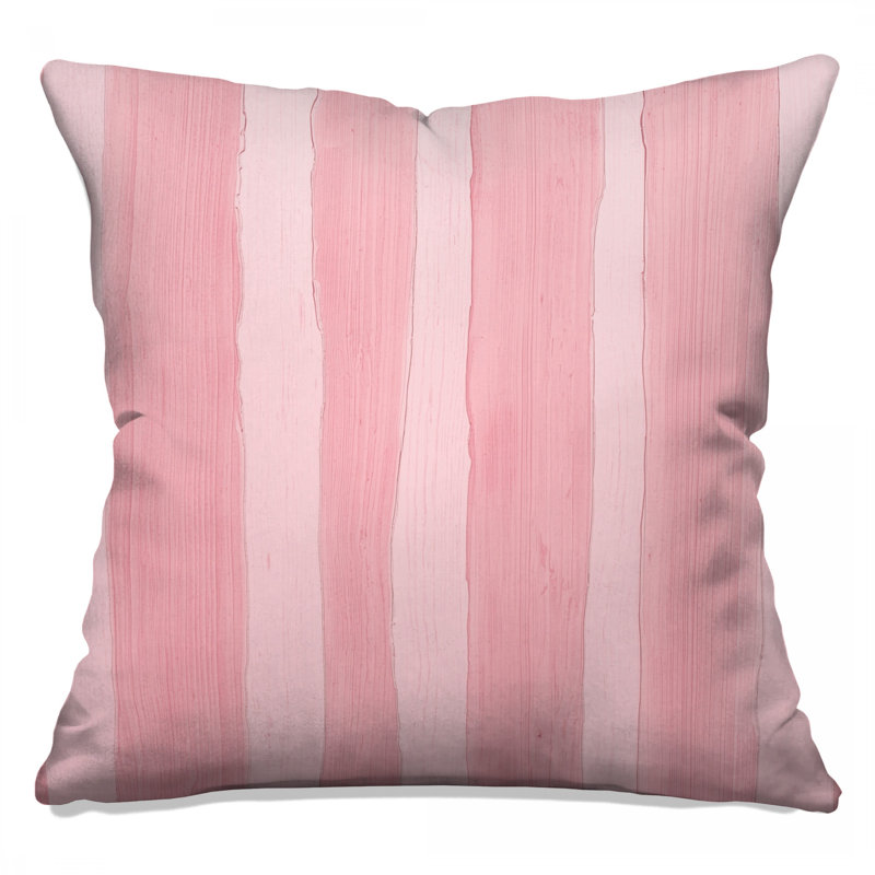 Pink Vertical Stripes Double Sided Throw Pillows, 14 x 14 inches