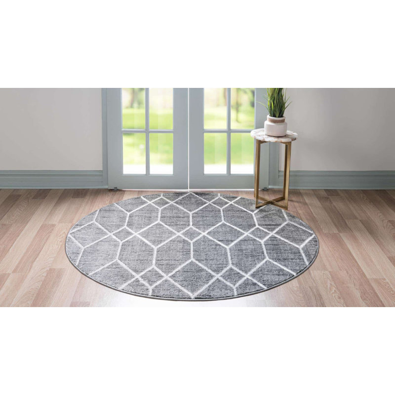 Clidy Abstract Indoor Rug, Round 3'3"
