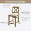 Ensemble de 4 chaises de salle à manger peu encombrantes, lin en bois de chêne, dossier campagnard, cuisine