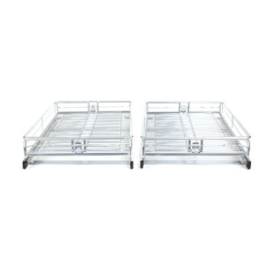 2-Pack-Sliding Pullout Cabinet Drawer Adjustable 13" to 21" wide