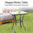 27" Square Tempered Glass Patio Table - Strong Metal Construction For Outdoor Living Black Style Garden With Stable Frame Enjoyment