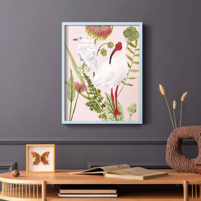 Birds in Motion II, reproduction encadrée - bois massif, Bleu, H 10 po x l 8 po
