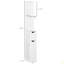 Tall Bathroom Storage Cabinet, Freestanding Linen Tower with 2 Open Shelves and 2 Door Cabinets
