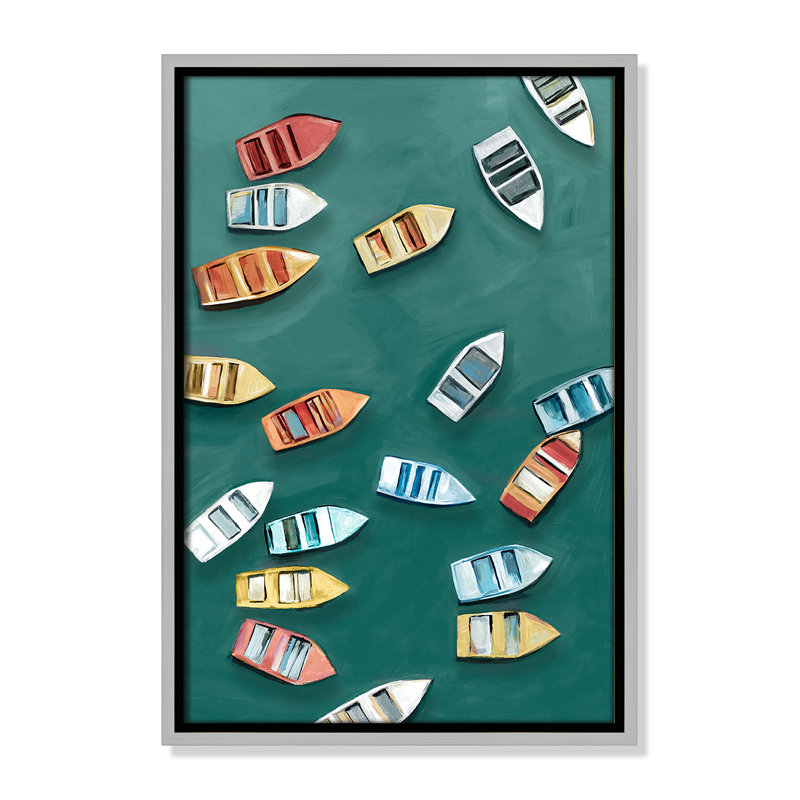 «Drifting Colors I Print» par Hannah Dawson, Flottant argenté, H 19,5 po x l 13,5 po