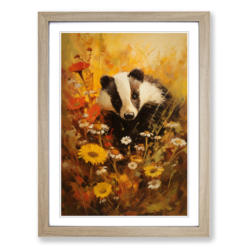 Single Picture Frame Print on Wood, Oak Framed, 46cm H x 34cm W
