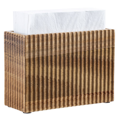 Solid Acacia Wood Upright Napkin Holder
