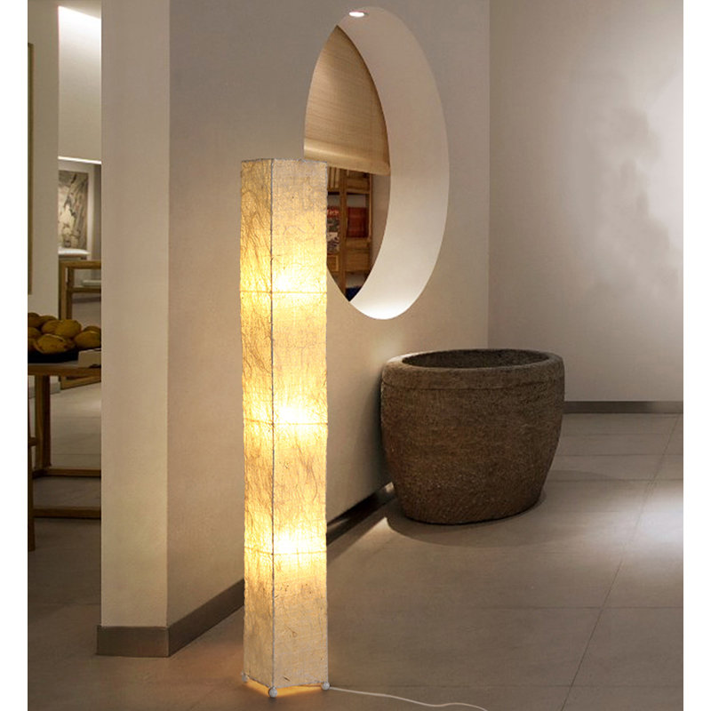 Japanese-Style Metal & Sisal Floor Lamp