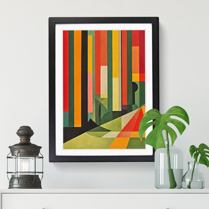 Autumn Forest Blocks Vol.2 - Single Picture Frame Print, 64cm H x 46cm W x 2cm D, Walnut Framed