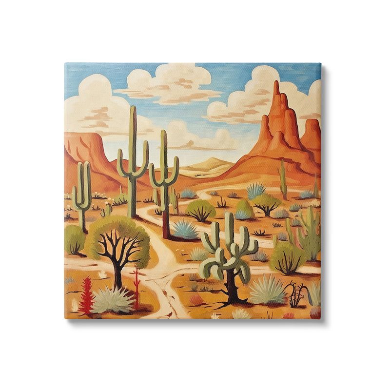 «Desert Canyon Path» par Lazar Studio sur toile, H 36 po x l 36 po