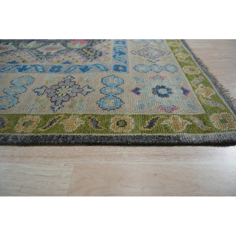 Brown Hand-Knotted Wool Stepped Medallion Classic Traditional Modern Contemporary Carpet Rug, 9' x 12'