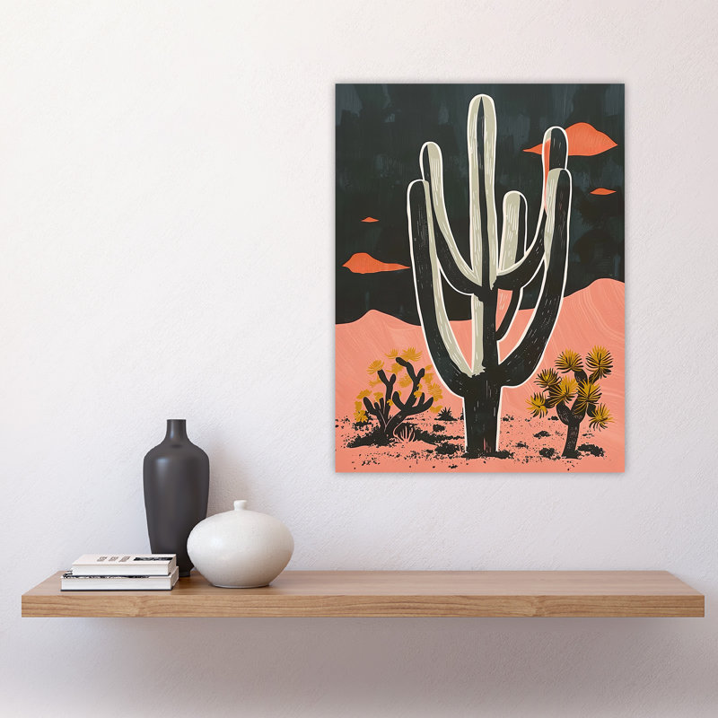 Wall Art Print Saguaro Cactus Grey Desert Landscape Poster