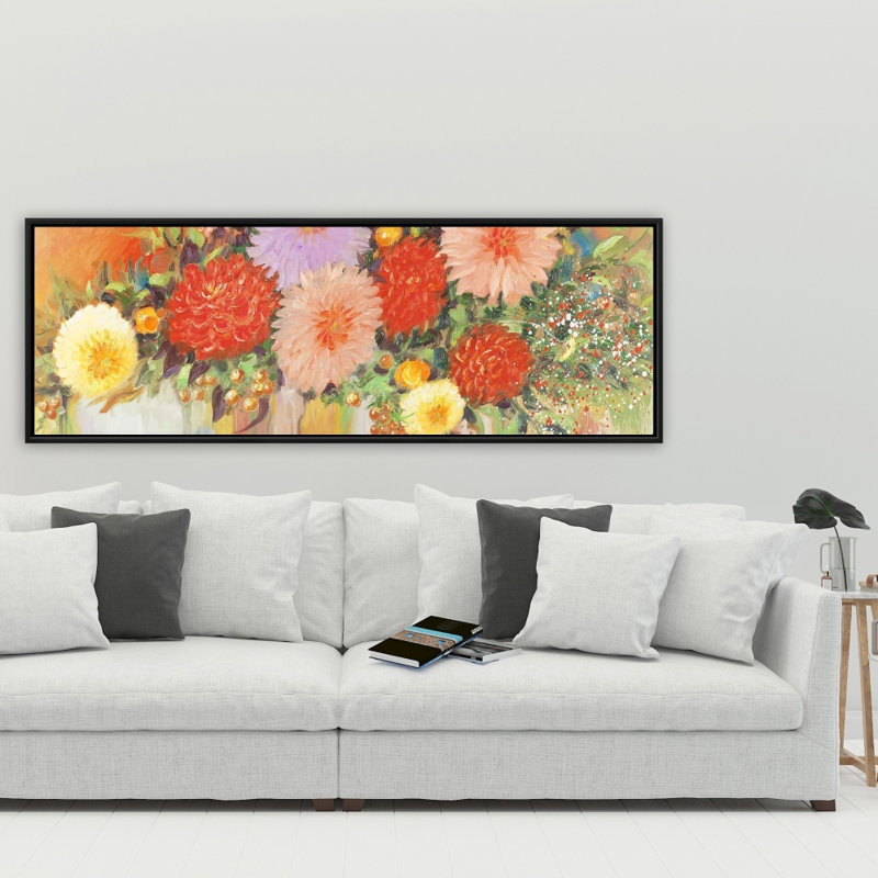 Reproduction de fleurs abstraites colorées sur toile