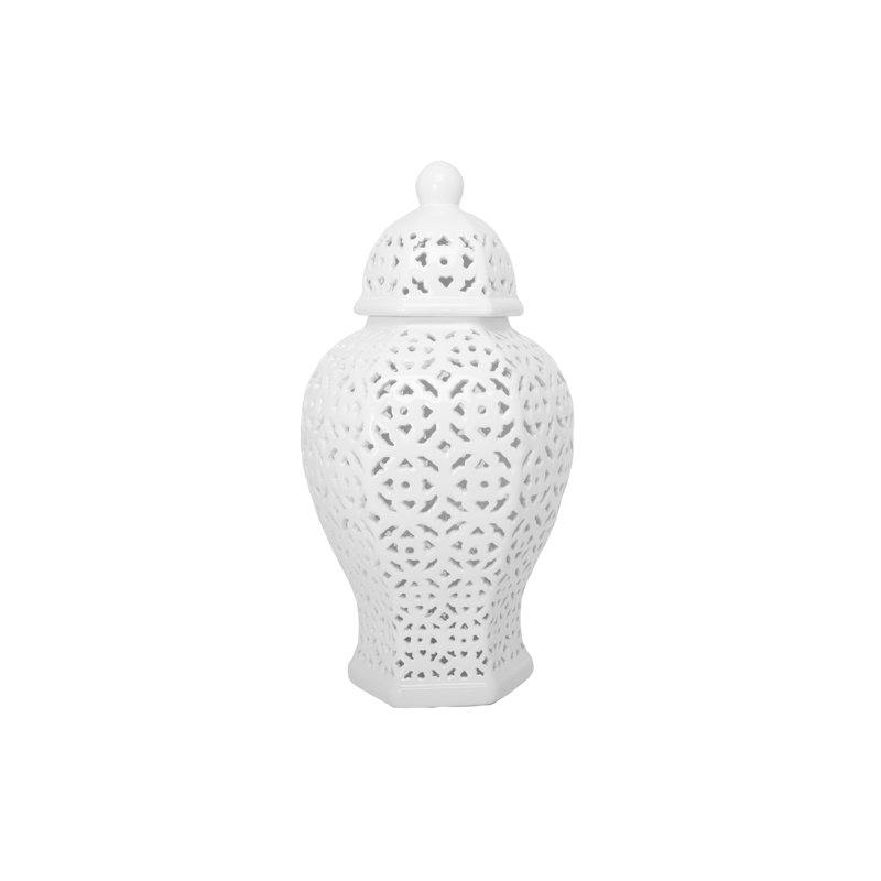 Ceramic Ginger/temple Jar Gloss White