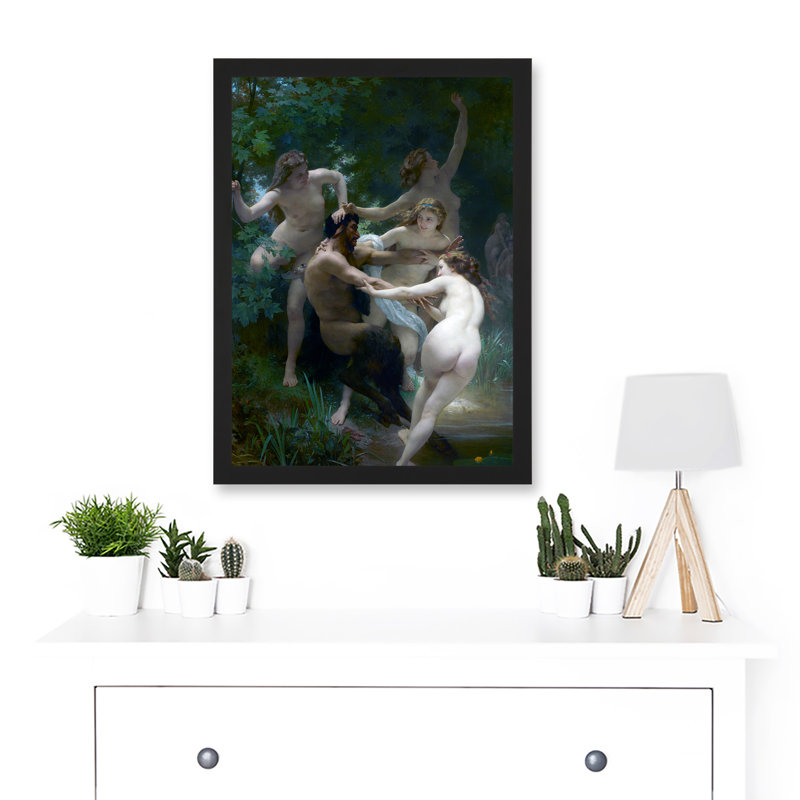 William Adolphe Bouguereau Nymphs Satyr - Single Picture Frame Print