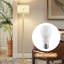 Lampe sur pied traditionnelle en bois massif avec colonne perlée et ampoule 3 couleurs incluse-417680901