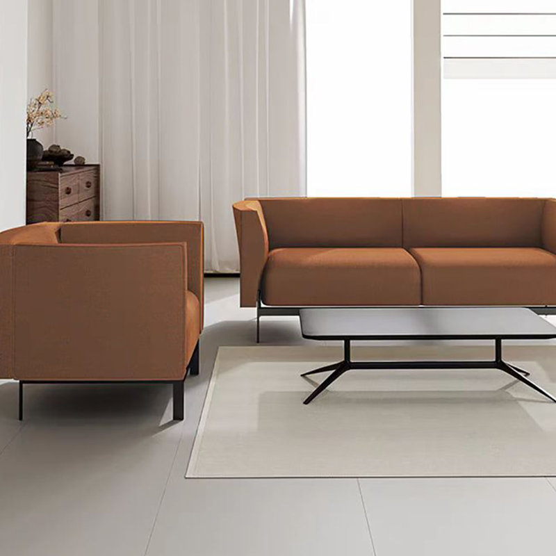 Modern beautiful and comfortable office sofa set, Brown Fabric