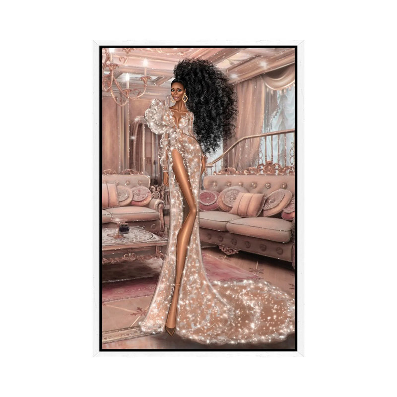 Sparkle Dress by Erin Felis - Painting on Canvas, 66.04cm H x 45.72cm W x 3.81cm D, White Framed