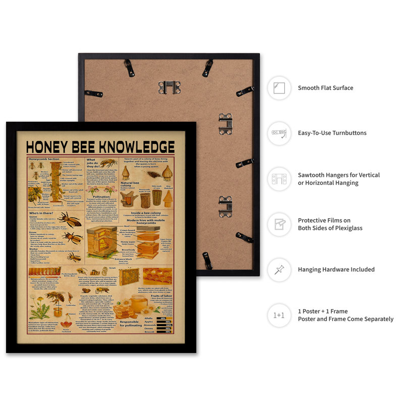 Connaissance de l'abeille, Black Framed, Poster, 08"H x 10"W