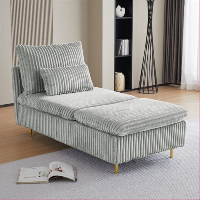 Canapé-fauteuil, compact moderne pour les petits espaces, dortoir de salon Vert clair | Velours côtelé