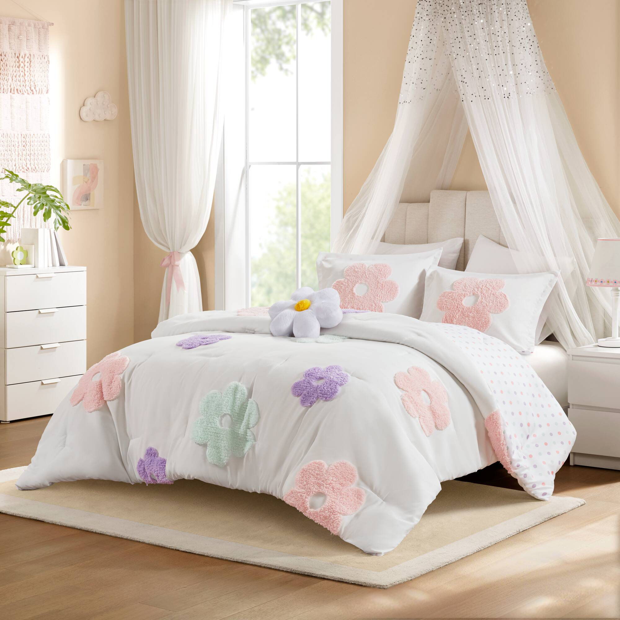 Kids Floral Reversible Bedding Set