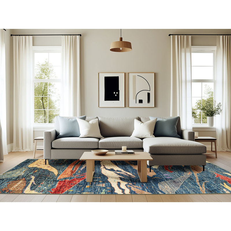 Mubarik Abstract Indoor Rug, Rectangle 6' x 9'