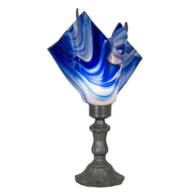 14" High Handkerchief Curacao Swirl Accent Lamp