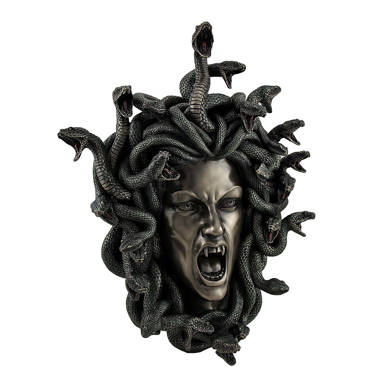 Ebros Greek Mythology Gorgon Goddess Medusa Head with Hair of Snakes W–  Ebros Gift